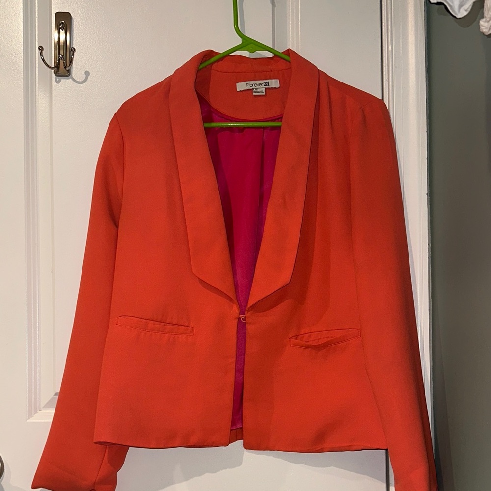 Forever 21 Vibrant Orange Blazer